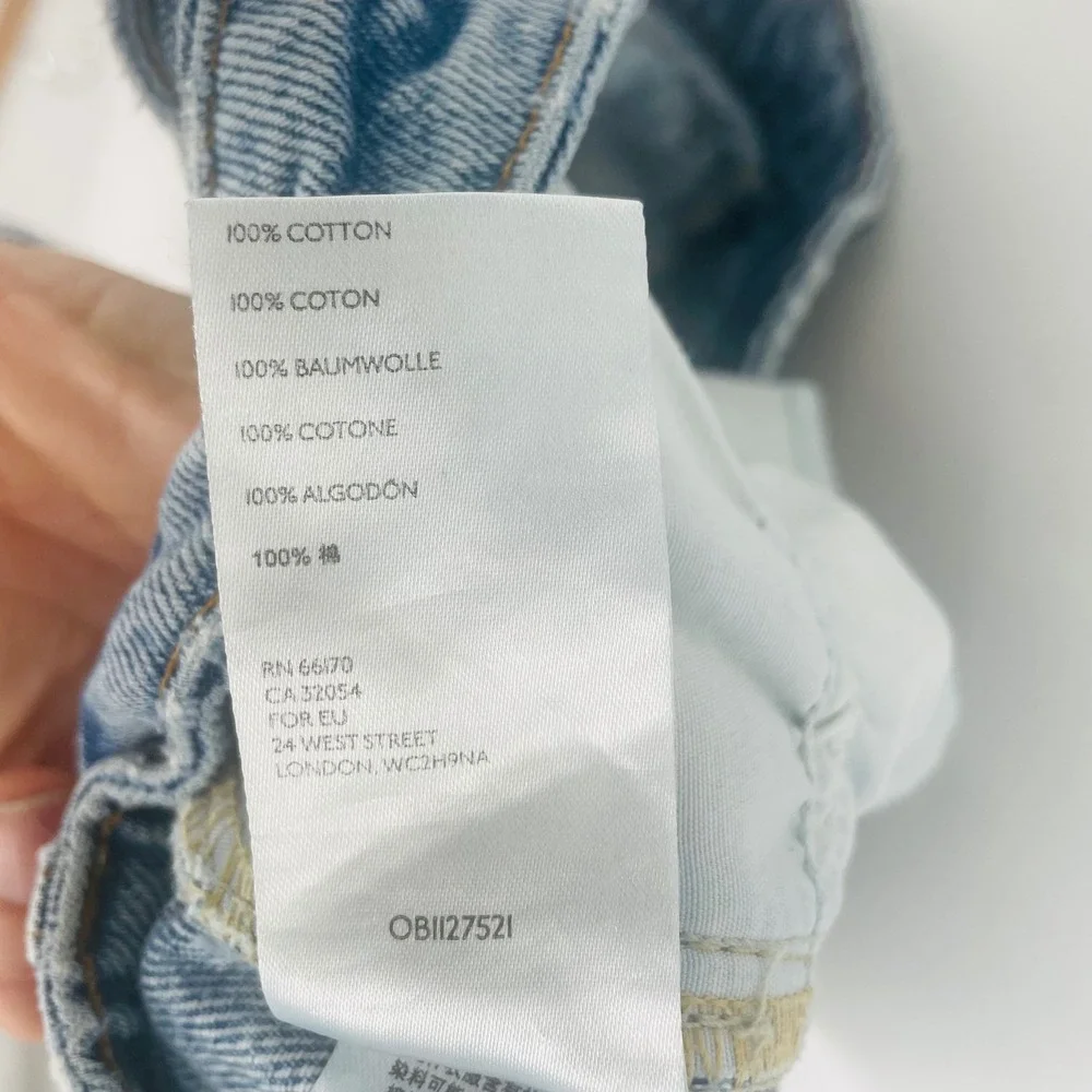 BDG Urban Outfitters Slim Straight Patchwork Distressed Jeans Light Wash Size 27 - Picture 14 of 14